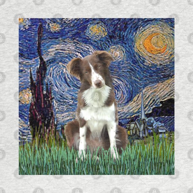 Starry Night Adapted to Include a Border Collie by Dogs Galore and More